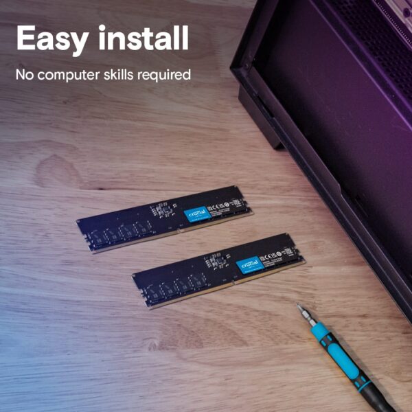 Crucial 32GB DDR5-4800 UDIMM Desktop Memory, CL40, 1.1V - CT32G48C40U5