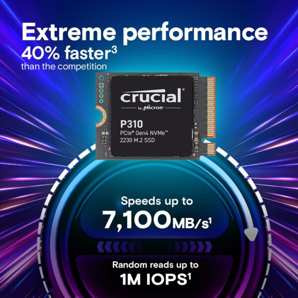 Crucial P310 2TB Gen4 NVMe SSD 2 Crucial P310 2TB Gen4 NVMe SSD, Up to 7100MB/s Read - CT2000P310SSD2