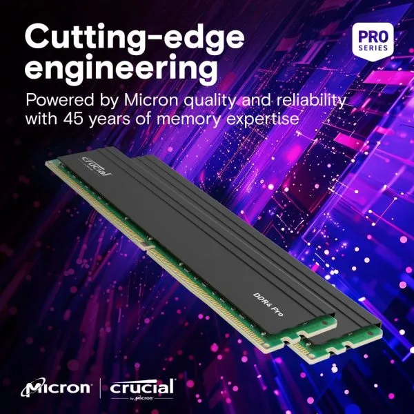 Crucial Pro 64GB Kit (2x32GB) DDR4-3200 UDIMM Desktop Memory, CL22