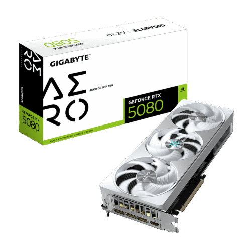 Gigabyte GeForce RTX 5080 AERO OC SFF 16G 16GB GDDR7 Graphics Card - GV-N5080AERO-OC-16GD