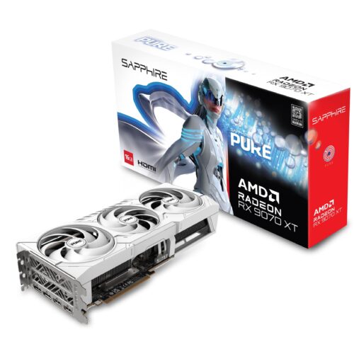 SAPPHIRE PURE AMD Radeon RX 9070 XT 16GB GDDR6 RDNA 4 Gaming GPU - 11348-02-20G