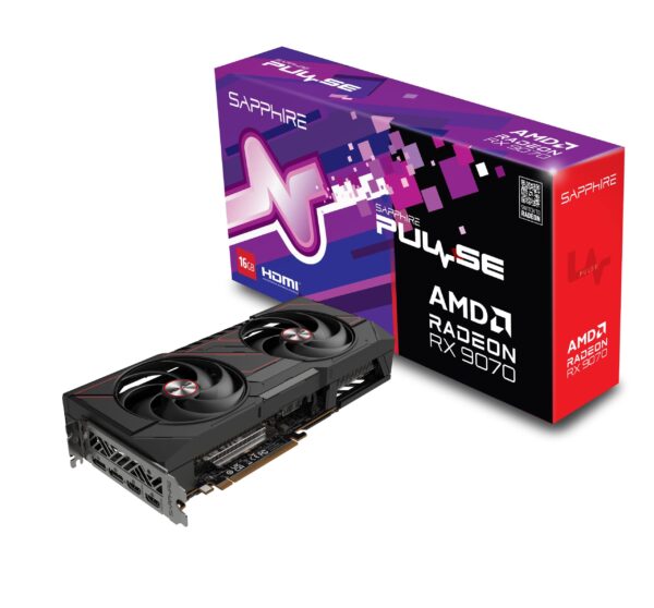 SAPPHIRE PULSE AMD Radeon RX 9070 16GB GDDR6 RDNA 4 Gaming GPU - 11349-03-20G