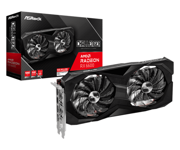 Asrock AMD Radeon RX 6600 Challenger Black 8GB Graphics Card - RX6600 CLD 8G