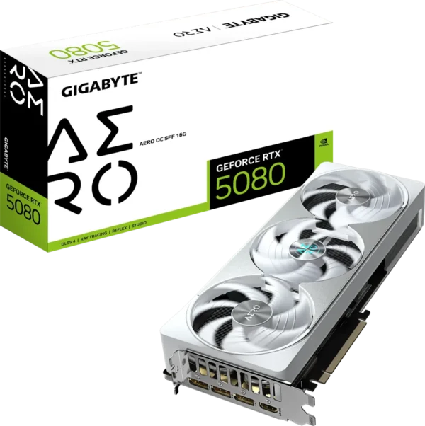 2000 (50) Gigabyte GeForce RTX 5080 AERO OC SFF 16G 16GB GDDR7 Graphics Card - GV-N5080AERO-OC-16GD