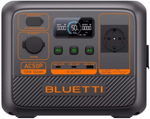 BLUETTI AC50P Portable Power Station 700W 504Wh LiFePO4 Battery 10 Outlets Compact Design - P-AC50P-PH-GY-BL-010 [Authorized Dealer]