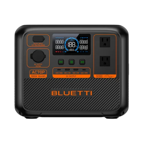 BLUETTI AC70P Portable Power Station 1000W 864Wh LiFePO4 Battery 10 Outlets Fast Charging - P-AC70P-PH-GY-BL-010 [Authorized Dealer]