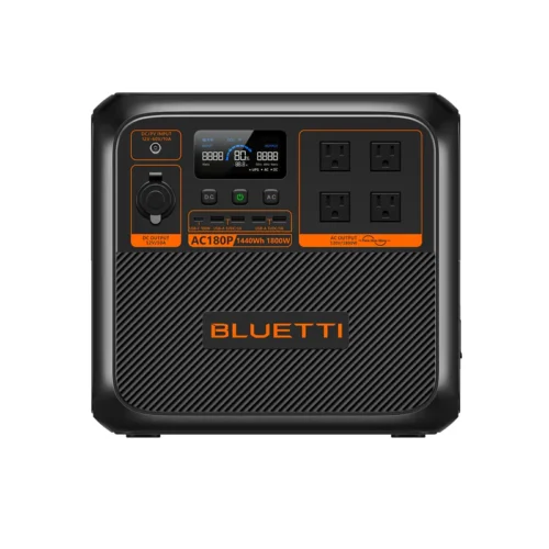 BLUETTI AC180P Portable Power Station 1800W 1440Wh LiFePO4 Battery 11 Outlets Solar Generator - P-AC180P-PH-NO-BL-010 [Authorized Dealer]