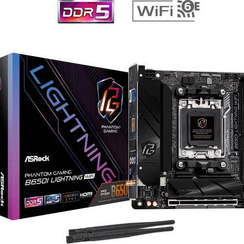 Asrock B650I Lightning WiFi Mini-ITX AM5 Motherboard - 90-MXBMP0-A0UAYZ