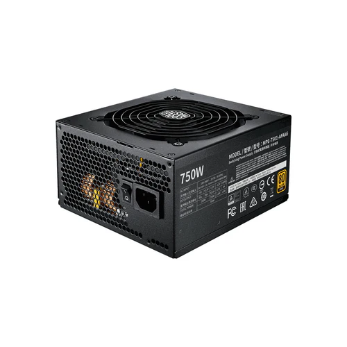 Cooler Master MWE Gold V2 ATX 3.1 750W 80 PLUS Gold Fully Modular Power Supply 120mm HDB Fan PCIe 5.0 - CM-MWE GOLD V2 ATX 3.1-MOD/750W (MPE-7501-AFAAG-3EU2)