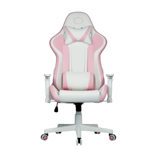 Cooler Master Caliber R1S Gaming Chair Pink Grey Ergonomic PU Leather 180° Recline - CM-CALIBER R1S/PINK&GRAY (CMI-GCR1S-PKG)
