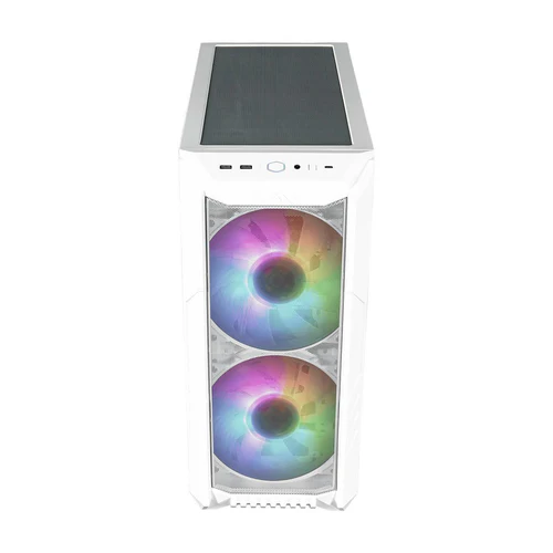 Cooler Master HAF 500 White ATX Mid Tower Case 2x200mm 2x120mm ARGB Fans Mesh Front Tempered Glass - CM-H500 WHITE (H500-WGNN-S00)