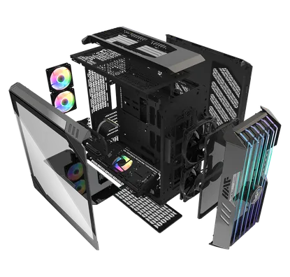 Cooler Master HAF 700 EVO Black ATX Full Tower Case 2x200mm 3x120mm SickleFlow ARGB Fans Mesh Front Tempered Glass E-ATX - CM-HAF700 EVO (H700E-IGNN-S00)