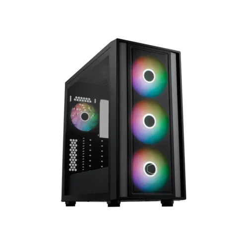 Cooler Master MasterBox 600 Black ATX Mid Tower Case 3x120mm ARGB Fans Mesh Front Tempered Glass - CM-MASTERBOX 600 (MB600-KGNN-S00)
