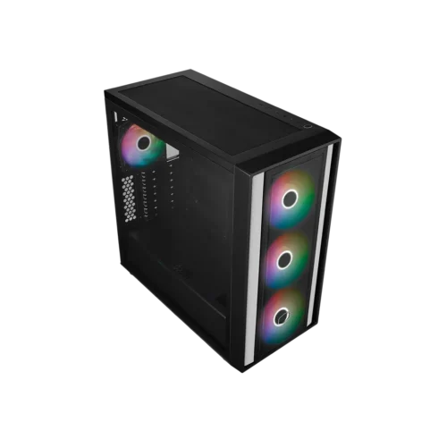 Cooler Master MasterBox 600 Lite Black ATX Mid Tower Case 3x120mm Fans Mesh Front Tempered Glass - CM-MASTERBOX 600 LITE (MB600L-KGNN-S00)