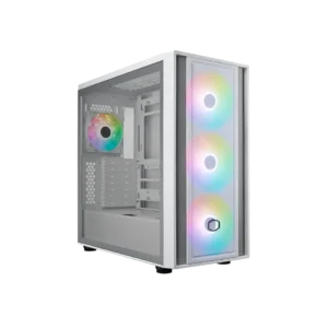 Cooler Master MasterBox 600 White ATX Mid Tower Case 3x120mm ARGB Fans Mesh Front Tempered Glass - CM-MASTERBOX 600 WHITE (MB600-WGNN-S00)