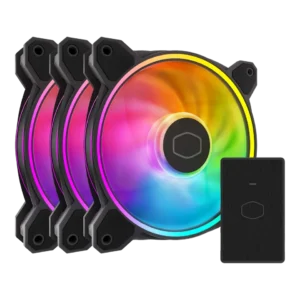 Cooler Master MasterFan MF120 Halo2 3-in-1 Black 120mm Cooling Fans 2050RPM 51.8CFM Dual Loop ARGB Lighting - CM-MF120 HALO 2 3IN1/BLK (MFL-B2DN-213P2-R2)