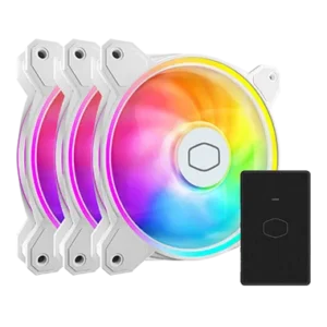 Cooler Master MasterFan MF120 Halo2 3-in-1 White 120mm Cooling Fans 2050RPM 51.8CFM Dual Loop ARGB Lighting - CM-MF120 HALO 2 3IN1/WHT (MFL-B2DW-213P2-R2)