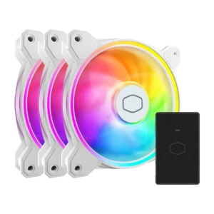 Cooler Master MasterFan MF120 Halo2 White 120mm Cooling Fan 2050RPM 51.8CFM Dual Loop ARGB Lighting - CM-MF120 HALO 2 WHITE (MFL-B2DW-21NP2-R2)