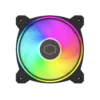 Cooler Master MasterFan MF120 Halo2 Black 120mm Cooling Fan 2050RPM 51.8CFM Dual Loop ARGB Lighting - CM-MF120 HALO2 (MFL-B2DN-21NP2-R2)