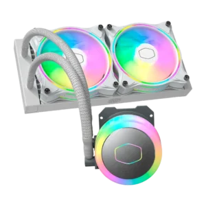 Cooler Master MasterLiquid 240 Illusion White AIO Liquid Cooler 240mm Radiator 2x120mm Halo ARGB Fans - CM-ML240 ILLUSION/WHT (MLX-D24M-A18PW-R1)