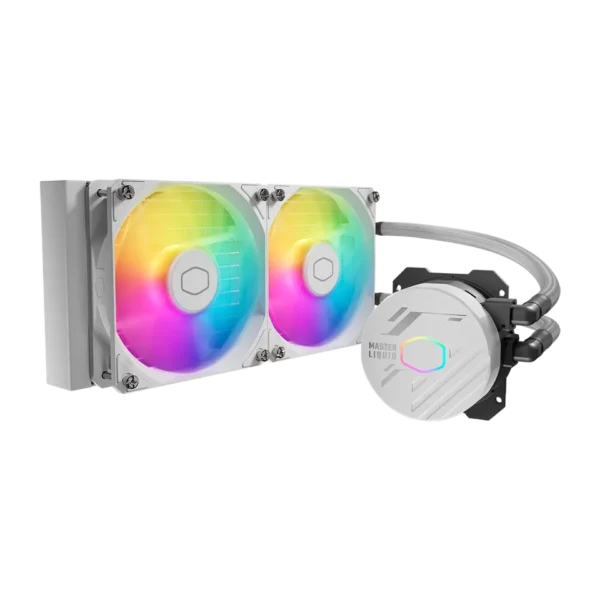 Cooler Master MasterLiquid 240L Core ARGB White AIO Liquid Cooler 240mm Radiator 2x120mm SickleFlow ARGB Fans - CM-ML240L CORE ARGB WHITE (MLW-D24M-A18PZ-RW)