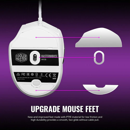 CM-MM720W-BLK 10 Cooler Master MM720 Optical Mouse Matte White 16000 DPI Lightweight 49g - CM-MM720/W-BLK