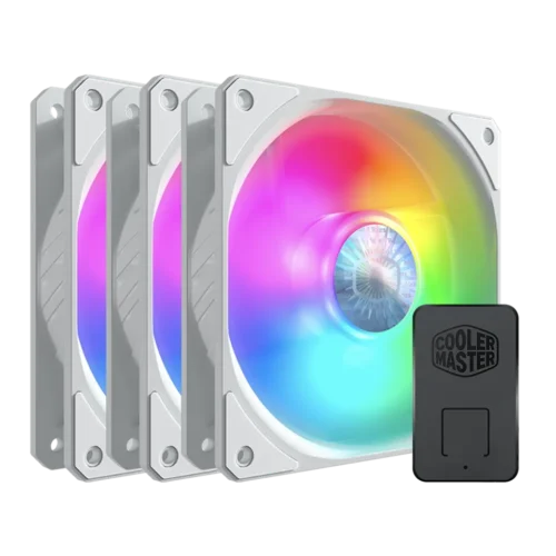 Cooler Master SickleFlow 120 ARGB 3-in-1 White 120mm Cooling Fans 1800RPM 62CFM ARGB Lighting - CM-SICKLEFLOW 120 3-IN-1 WHITE (MFX-B2DW-183PA-R1)