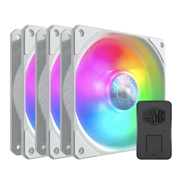 Cooler Master SickleFlow 120 ARGB 3-in-1 White 120mm Cooling Fans 1800RPM 62CFM ARGB Lighting - CM-SICKLEFLOW 120 3-IN-1 WHITE (MFX-B2DW-183PA-R1)