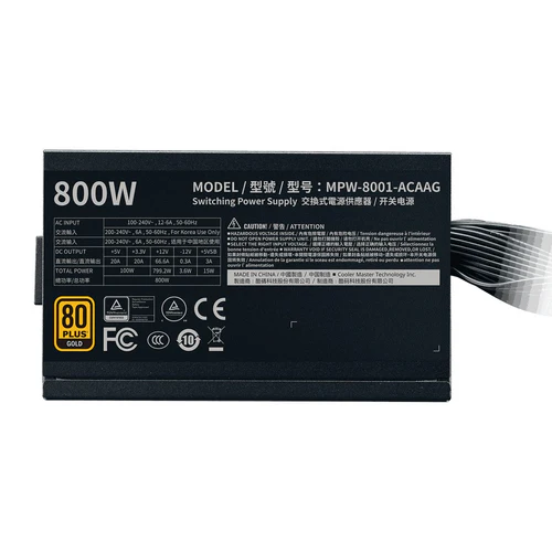 Cooler Master G800 Gold 800W 80 PLUS Gold ATX Power Supply 120mm HDB Fan Semi-Modular - CM-G800 GOLD (MPW-8001-ACAAG-U2)