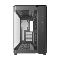 Montech King 95 Black ATX Mid Tower Case 2x140mm ARGB Fans Dual Tempered Glass Curved Front Mesh Side - King 95 Black