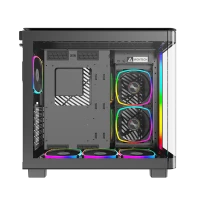 King 95 Pro Black 4 Montech King 95 Pro Black ATX Mid Tower Case 2x140mm ARGB Fans Dual Tempered Glass Curved Front Mesh Side - King 95 Pro Black
