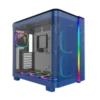 King 95 Pro Blue 2 Montech King 95 Pro Blue ATX Mid Tower Case 2x140mm ARGB Fans Dual Tempered Glass Curved Front Mesh Side - King 95 Pro Blue