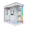 Montech King 95 Pro White ATX Mid Tower Case 2x140mm ARGB Fans Dual Tempered Glass Curved Front Mesh Side - King 95 Pro White