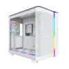 Montech King 95 Pro White ATX Mid Tower Case 2x140mm ARGB Fans Dual Tempered Glass Curved Front Mesh Side - King 95 Pro White