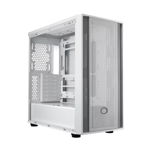 Cooler Master MasterBox 600 Lite White ATX Mid Tower Case 3x120mm Fans Mesh Front Tempered Glass - CM-MASTERBOX 600 WHITE LITE (MB600L-WGNN-S00)