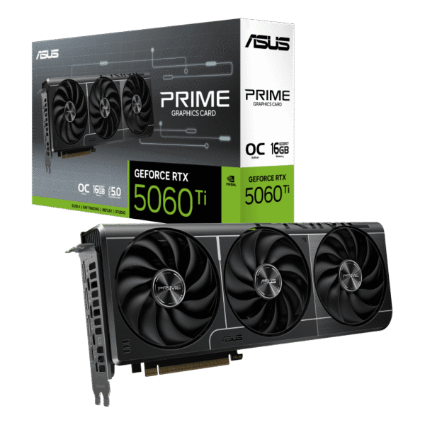 ASUS Prime GeForce RTX 5060 Ti OC Edition 16GB GDDR7 NVIDIA Blackwell PCIe 5.0 Triple Fan Graphics Card DLSS 4 Ray Tracing SFF Ready - PRIME-RTX5060TI-O16G