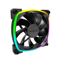 Montech RX120 PWM Black 120mm Cooling Fan 1600RPM 59CFM PWM Control - RX120 PWM Black