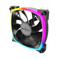 Montech RX120 PWM Black 120mm Cooling Fan 1600RPM 59CFM PWM Control - RX120 PWM Black
