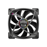 Montech RX120 PWM Black 120mm Cooling Fan 1600RPM 59CFM PWM Control - RX120 PWM Black