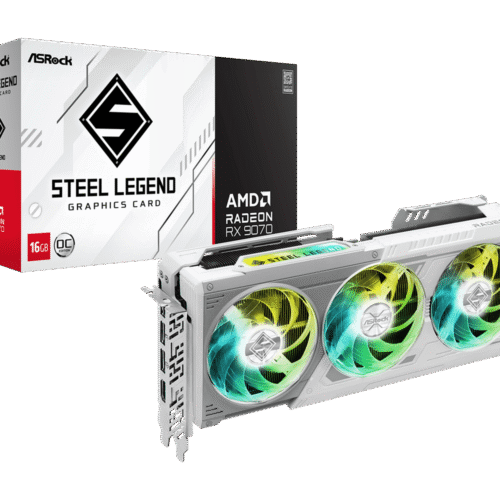 ASRock AMD Radeon RX 9070 Steel Legend 16GB OC Graphics Card - RX9070 SL 16GO