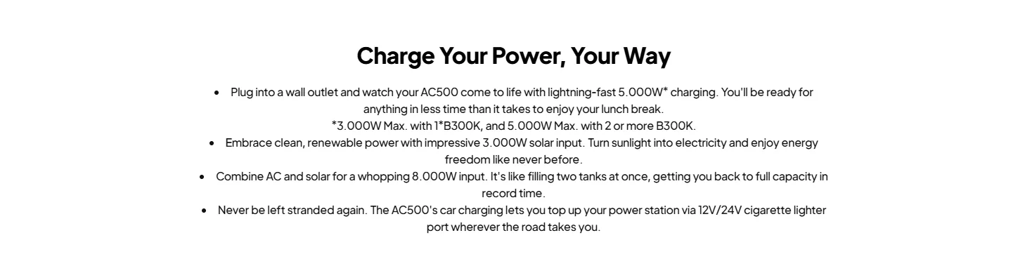 BLUETTI AC500 + B300K Power Station and Battery Package 5000W 2764.8Wh (Expandable to 16588.8Wh) [Authorized Dealer]