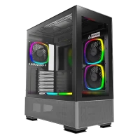 Montech Sky Two Black ATX Mid Tower Case 3x140mm 1x120mm ARGB Fans Dual Tempered Glass Mesh Top - 4710562747317