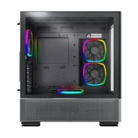 Montech Sky Two Black ATX Mid Tower Case 3x140mm 1x120mm ARGB Fans Dual Tempered Glass Mesh Top - 4710562747317