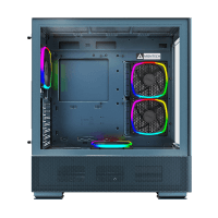 Montech Sky Two Morocco Blue ATX Mid Tower Case 3x140mm 1x120mm ARGB Fans Dual Tempered Glass Mesh Top - 4710562747652