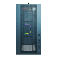 Montech Sky Two Morocco Blue ATX Mid Tower Case 3x140mm 1x120mm ARGB Fans Dual Tempered Glass Mesh Top - 4710562747652