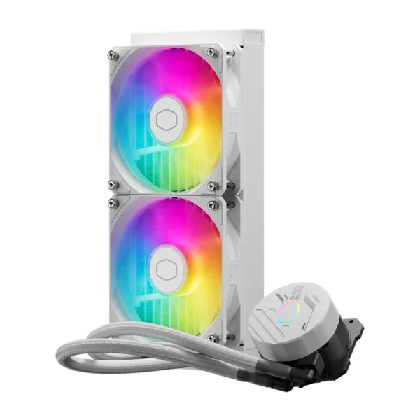 Cooler Master MasterLiquid 240L Core ARGB White AIO Liquid Cooler 240mm Radiator 2x120mm SickleFlow ARGB Fans - CM-ML240L CORE ARGB WHITE (MLW-D24M-A18PZ-RW)