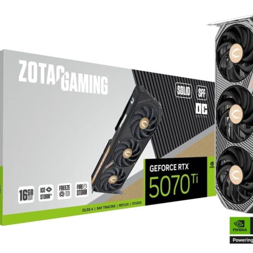 ZOTAC GAMING GeForce RTX 5070 Ti SOLID SFF OC 16GB GDDR7 Graphics Card - ZT-B50710J3-10P
