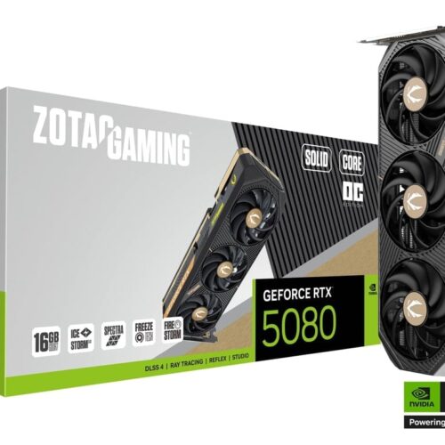 ZOTAC GAMING GeForce RTX 5080 SOLID CORE OC 16GB GDDR7 Graphics Card - ZT-B50800J2-10P