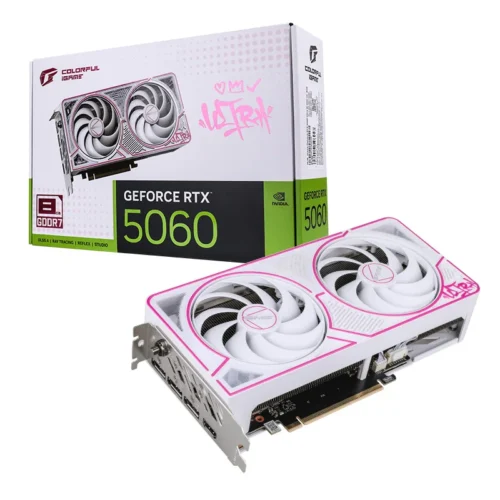 Colorful iGame GeForce RTX 5060 Ultra W DUO OC 8GB GDDR7 Graphics Card - COLORFUL IGAME GEFORCE RTX5060 ULTRA WHITE DUO OC 8GB-V