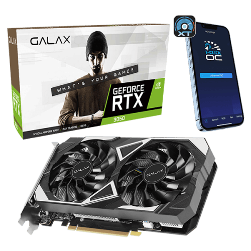 GALAX RTX 3050 EX Black 6GB GDDR6 Ada Lovelace Graphics Card Dual Fan DLSS 3 - 35NRLDHP9ODV